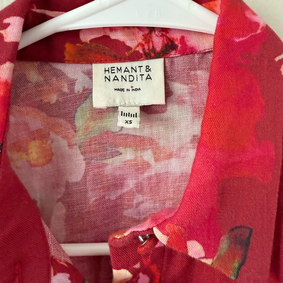 HEMANT & NANDITA Floral Red Dress - Picture 4 of 5